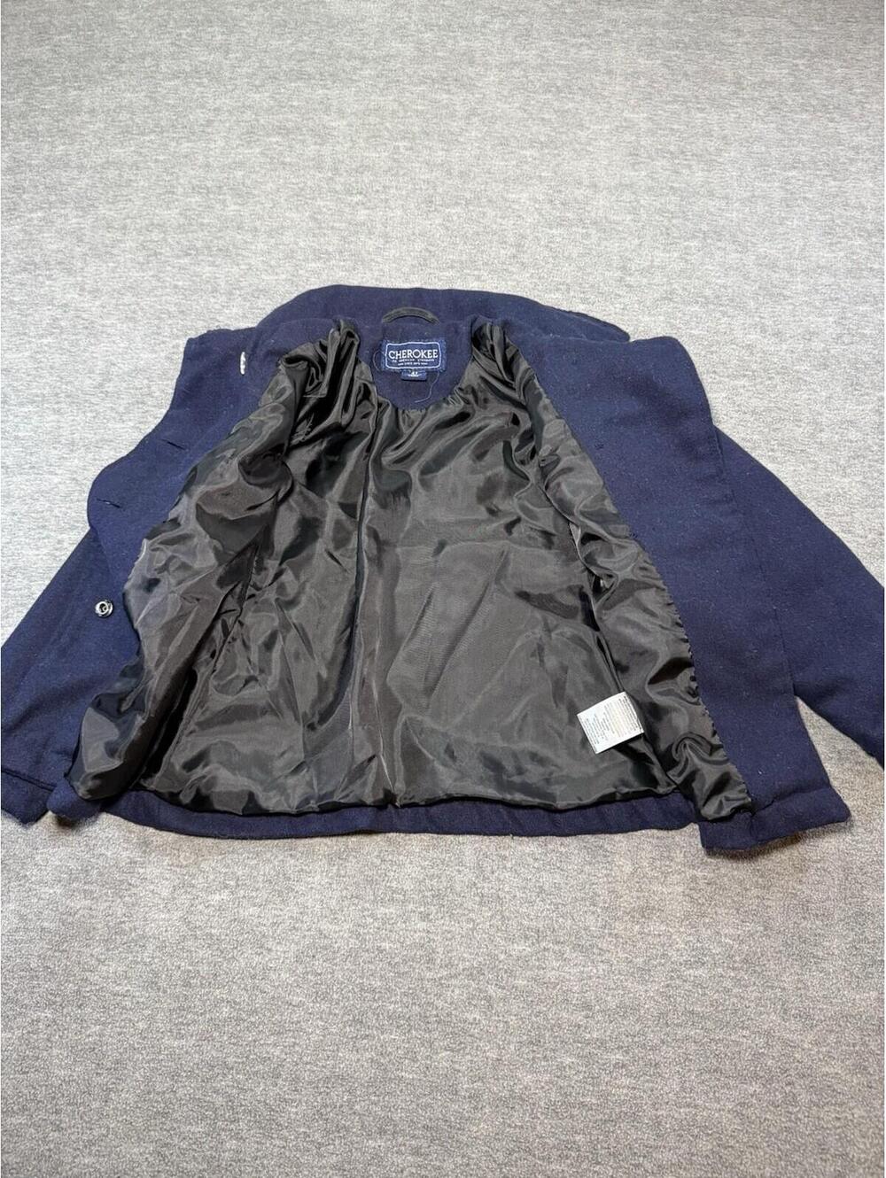 Cherokee Girls Dress Coat-4T/Navy Blue/Buttons/Snap Button/Dressy/Thick - Picture 7 of 11